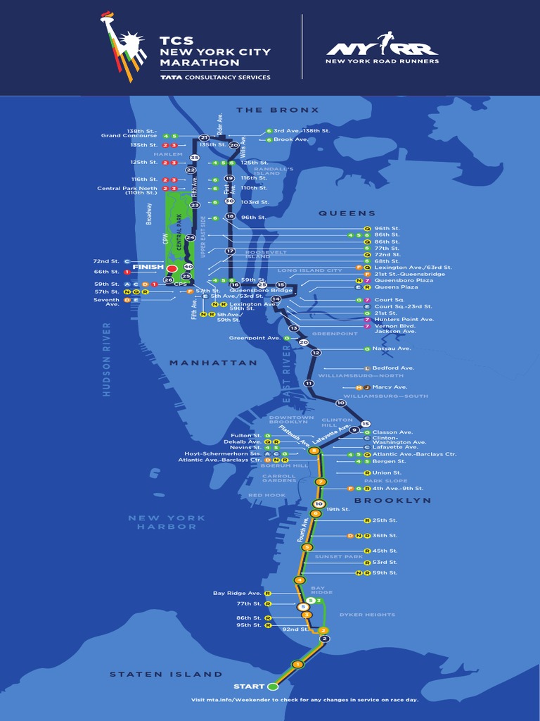 NYC Marathon 2017 Course Map