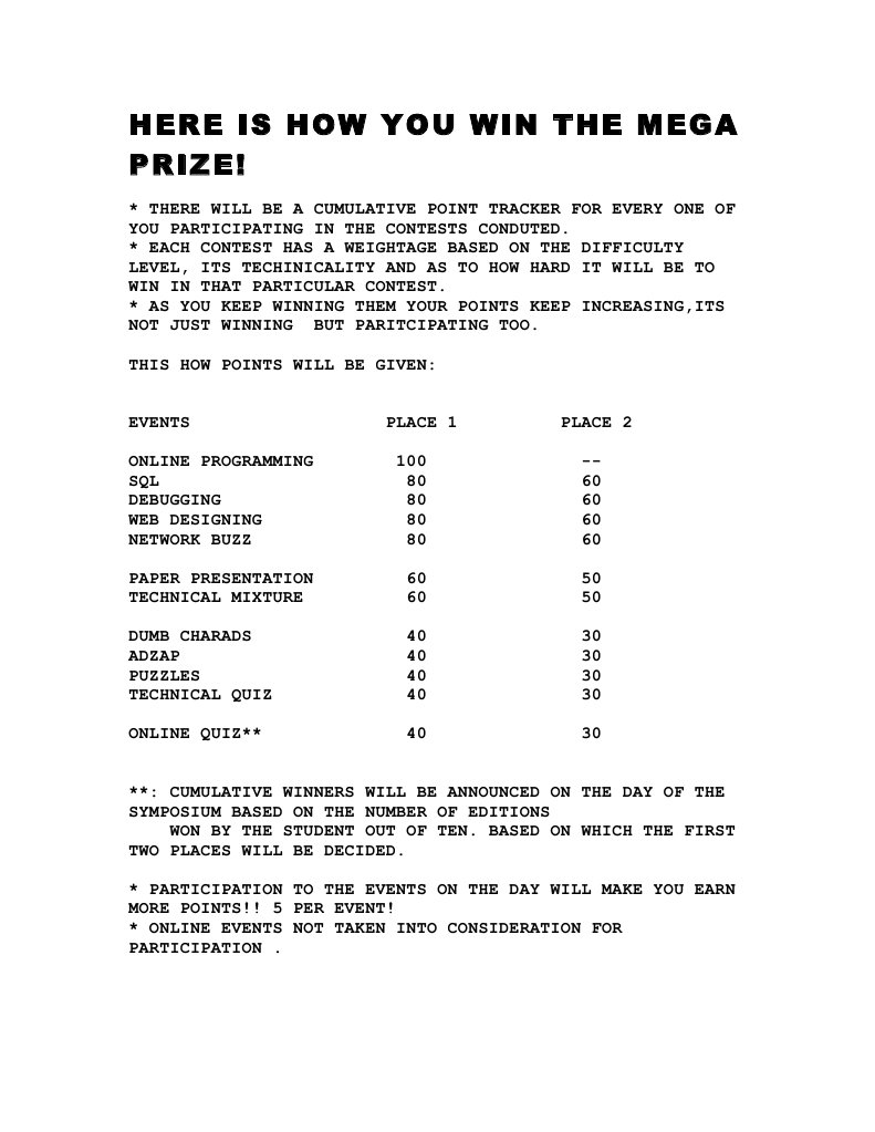 Mega Prize Contest Point System | PDF