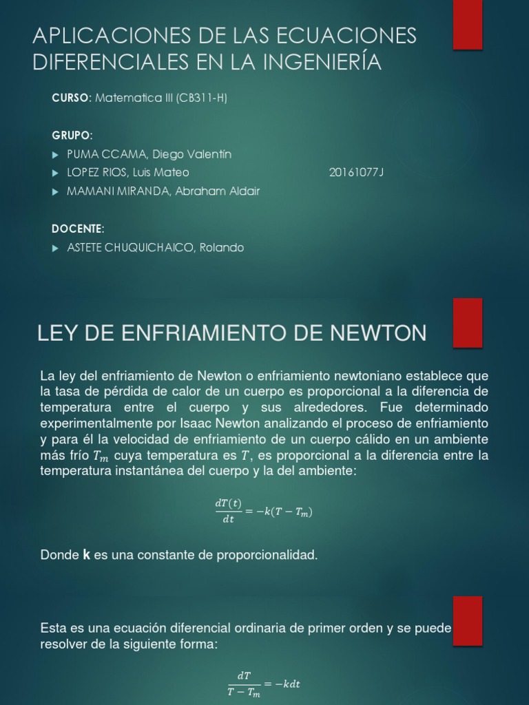 Experimento Ley De Enfriamiento De Newton