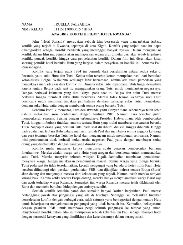 Hotel Rwanda Analysis | PDF | Politik | Perjalanan