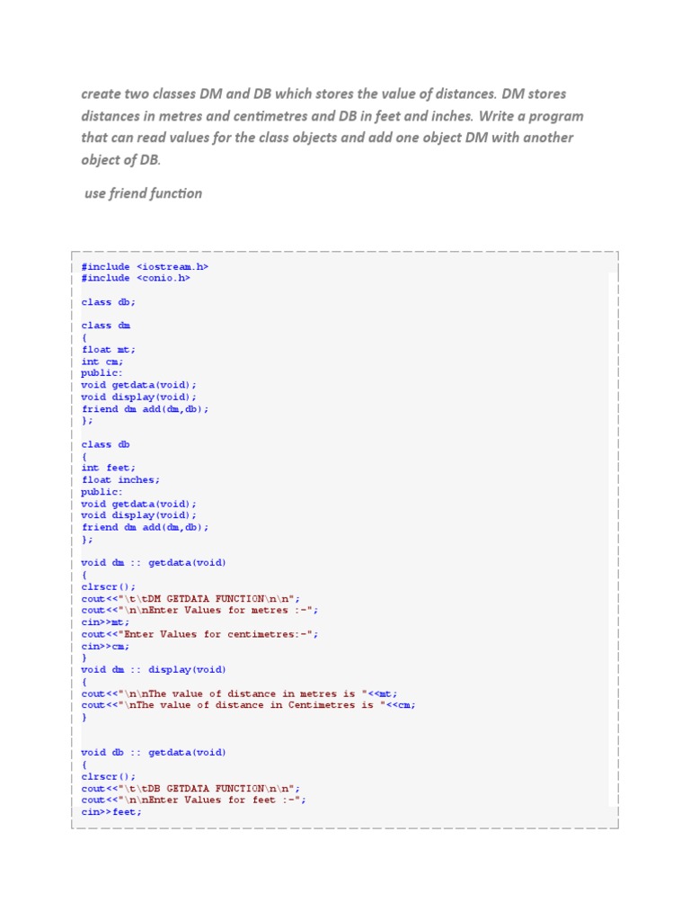 Distance Conversion and Addition Program | PDF
