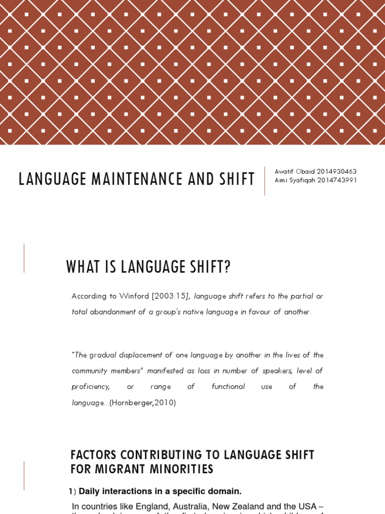 Language Shift and Maintenance Factors | PDF | Multilingualism | Malaysia
