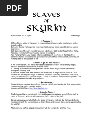 Staves Of Skyrim Pdf Leisure Sports Free 30 Day Trial Scribd