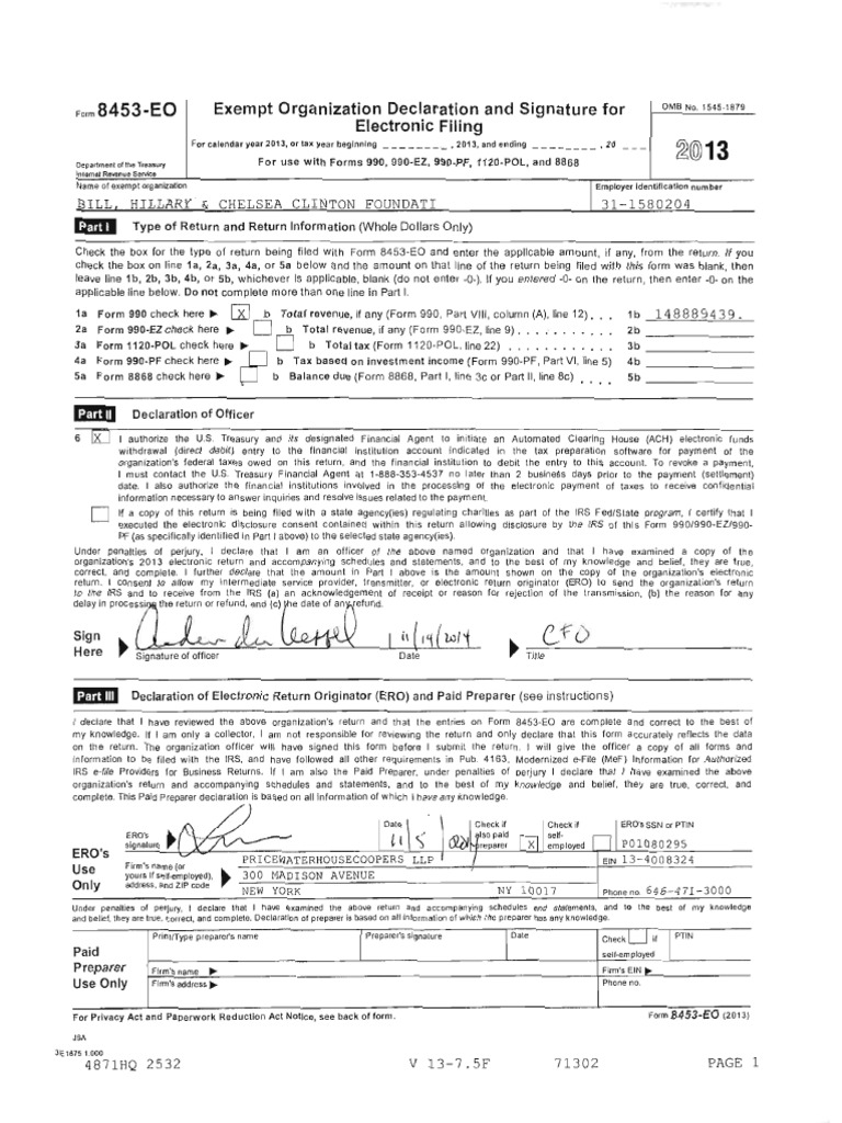 Clinton Foundation 2013 990 Public.pdf | Irs Tax Forms | 501(C ...