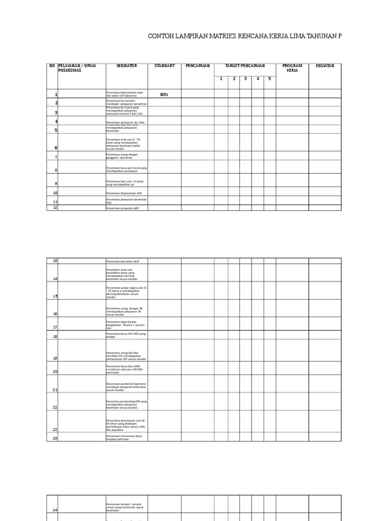 Rencana Kerja Puskesmas 5 Tahun | PDF | Kesehatan Holistik