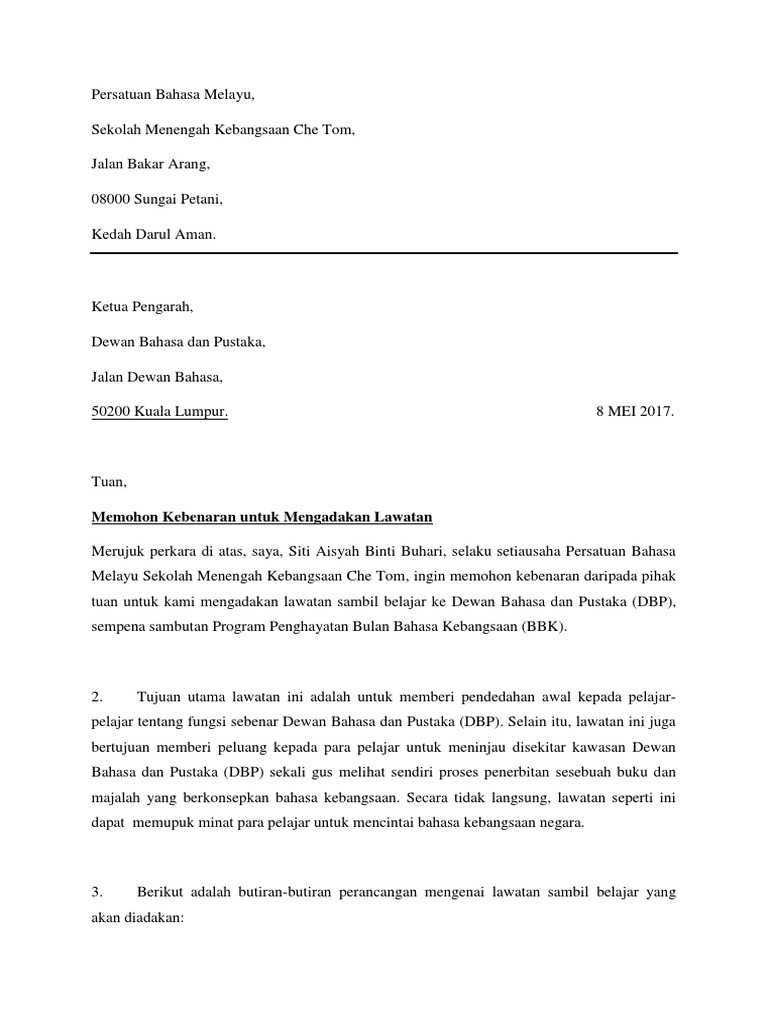 Surat Kiriman Rasmi Siti Aisyah Buhari Pdf