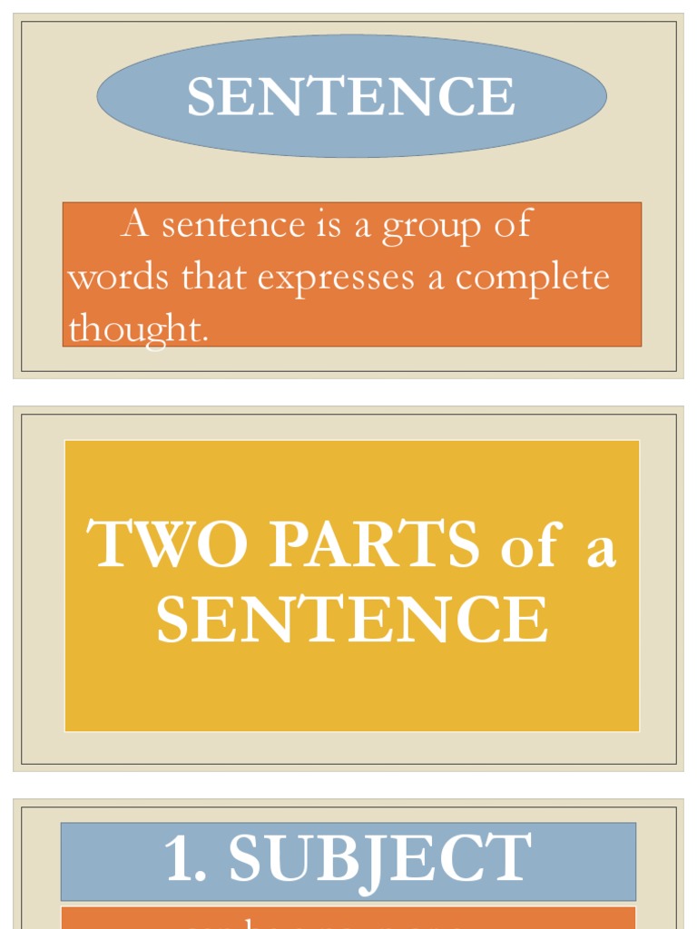 Sentence: A Sentence Is A Group of Words That Expresses A Complete ...