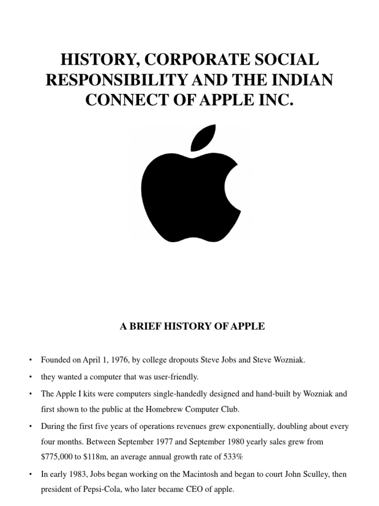 A Brief History Of Apple Pdf Apple Inc I Phone