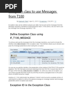 Exception Class To Use Messages From T100