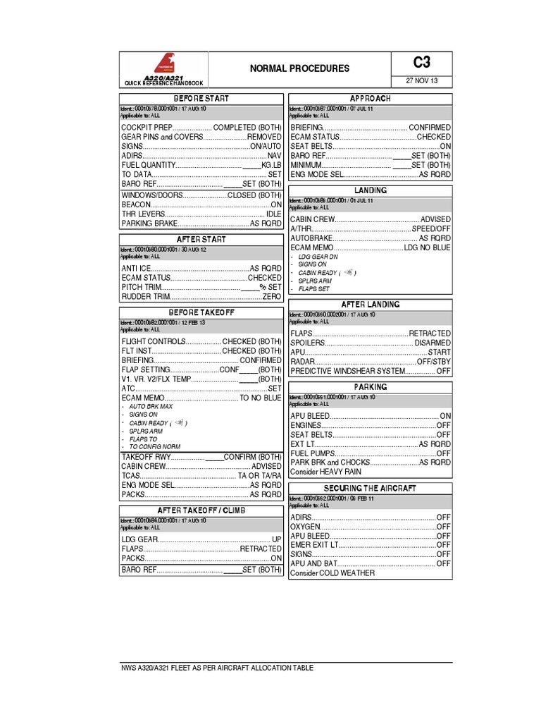 A320 Checklist QRH PDF Aviation Accidents And Incidents Aviation