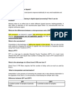 Random Signals, Aliasing, DSP Processors, Convolution, FFT, FIR Filters