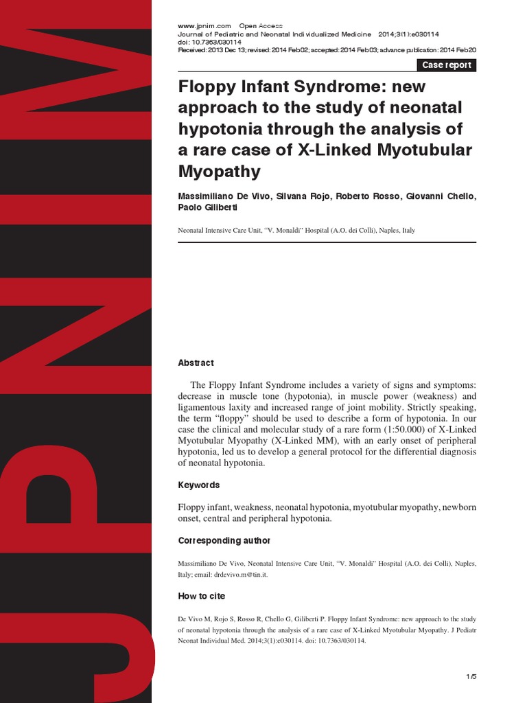 Floppy Infant Syndrome Neurología Debilidad