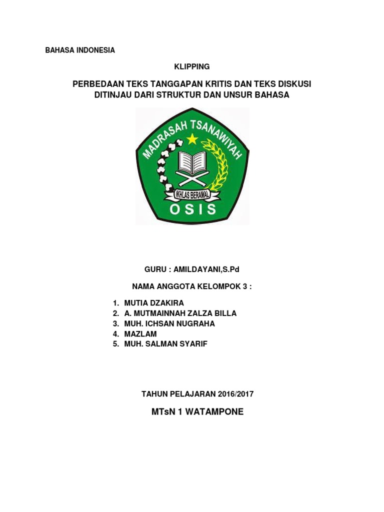 Struktur Teks Diskusi Bolehkah Siswa Membawa Telepon