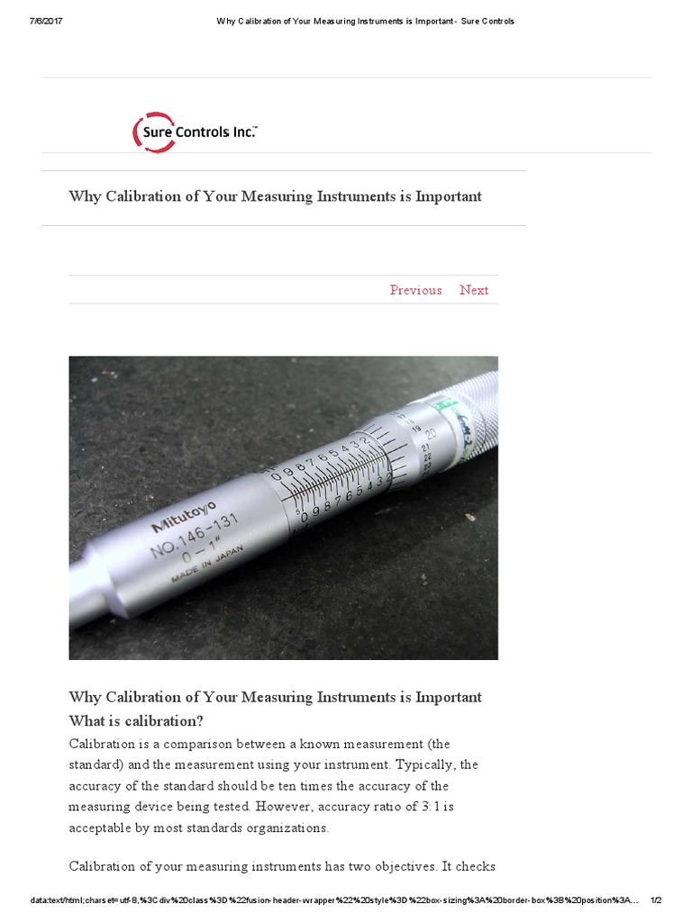 Why Calibration of Your Measuring Instruments is Important Sure