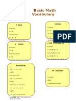 Basic Math Vocabulary: + Plus - Minus