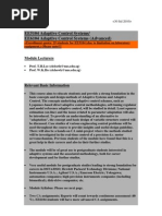 EE5104 Adaptive Control Systems/ EE6104 Adaptive Control Systems (Advanced)