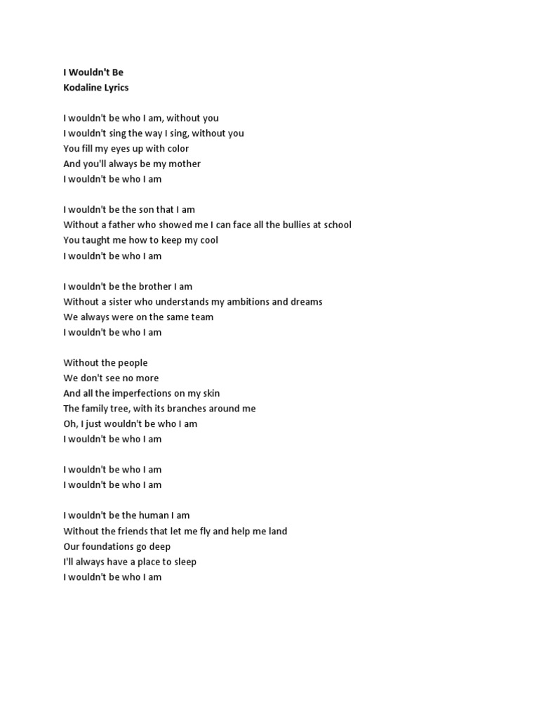 I Wouldn T Be Kodaline Lyrics Recommended by the wall street journal. i wouldn t be kodaline lyrics