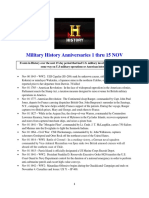 Military History Anniversaries 1101 Thru 111516