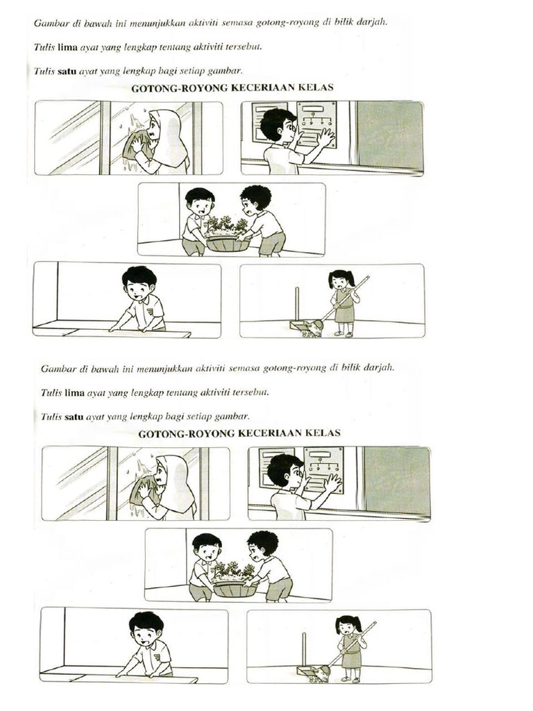 Gambar Ba Aktiviti Gotong Royong Keceriaan Kelas Pdf