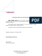 Major Drilling Chile S.A: Certificado de Antiguedad
