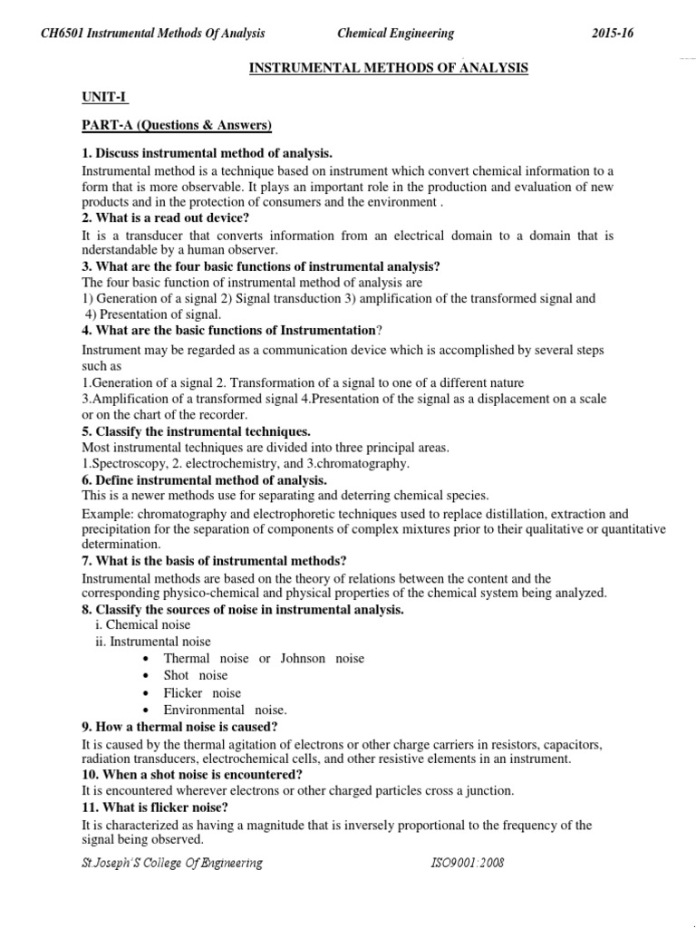 Instrumental Methods of Analysis CH6501 | PDF | Nuclear Magnetic ...