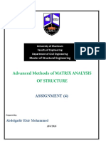 Advanced Methods of MATRIX ANALYSIS of Structure: Assignment