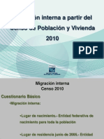 Migración Interna a Partir Del Censo de Población y Vivienda 2010 - Juan Enrique