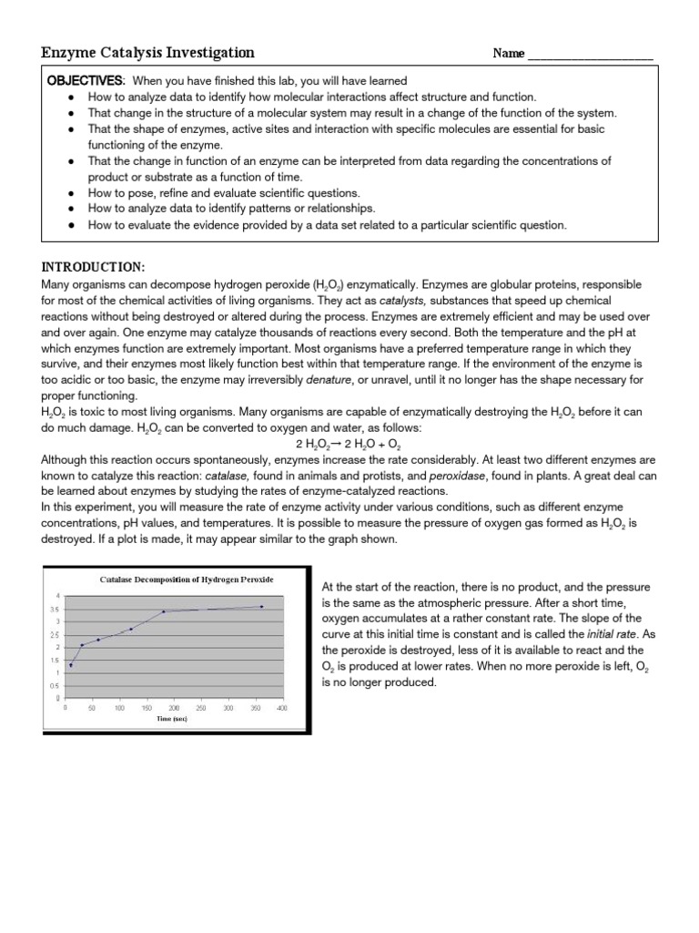 enzyme catalysis lab Chemical Process Engineering Physical Chemistry