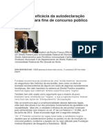 Validade e Eficácia Da Autodeclaração de Negro Para Fins de Concurso Público Federal