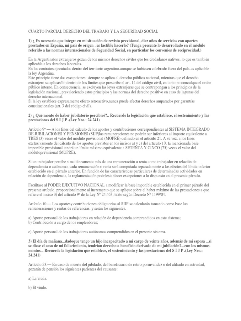 Cuarto Parcial Derecho Del Trabajo y La Seguridad Social | PDF ...