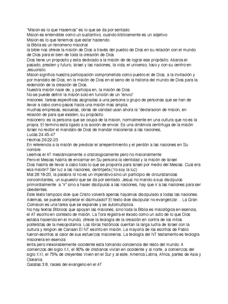La Mision De Dios Pdf Pdf Misionero Cristo Título