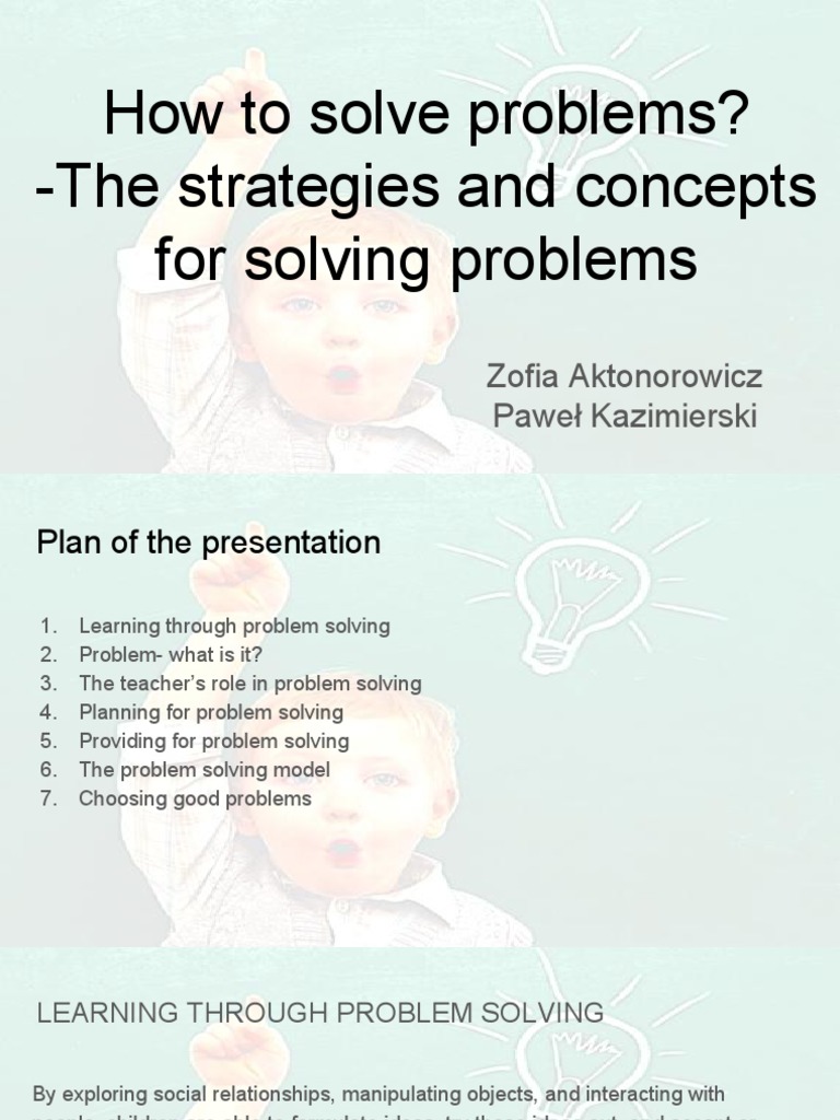 how to solve problems -the strategies and concepts for solving problems ...