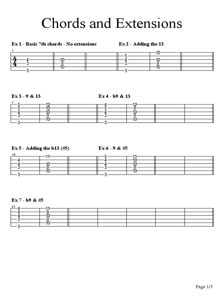 Chords And Extensions Download Free Pdf Melody Pitch Music