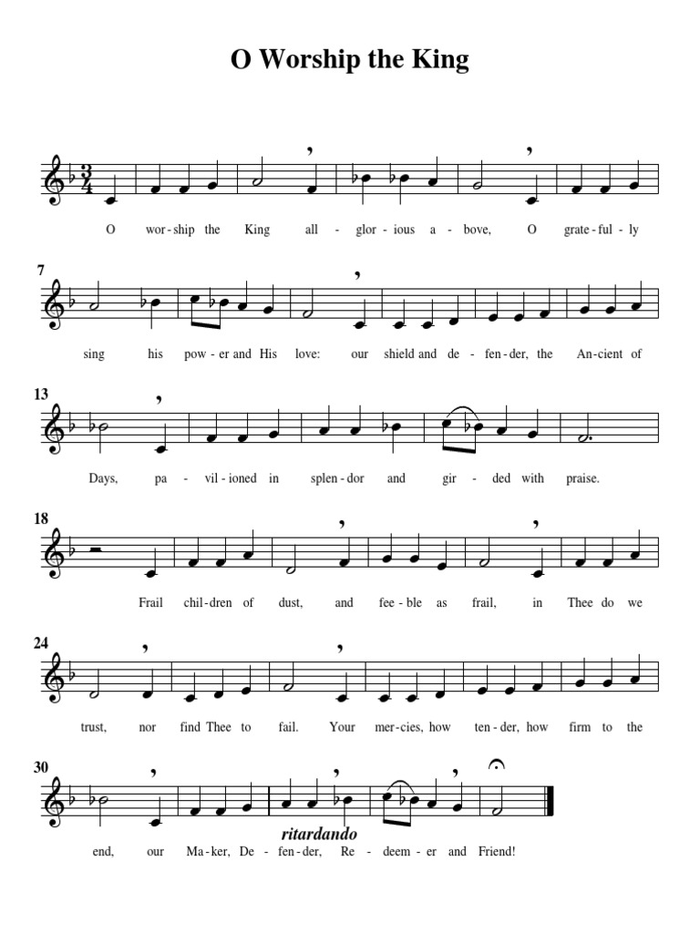 O Worship The King Trumpet PDF