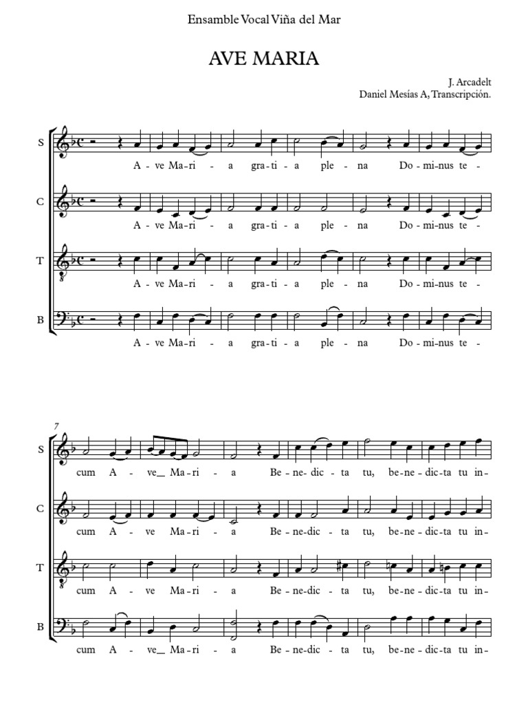 Ave Maria Arcadelt EVVM PDF