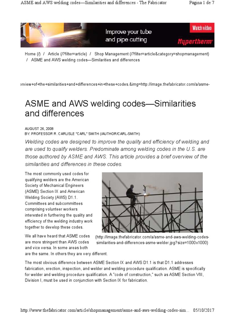ASME & AWS Welding Codessimilarities and Differences Steel Engineering