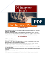 JOB Interview Dont's