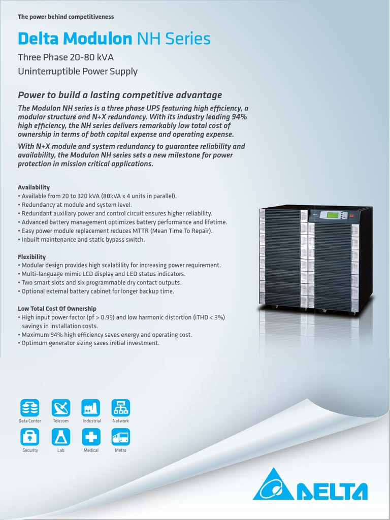 Delta Modulon NH Series UPS Overview | PDF | Electrical Engineering ...