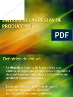 Sintaxis de Las Reglas de Produccion