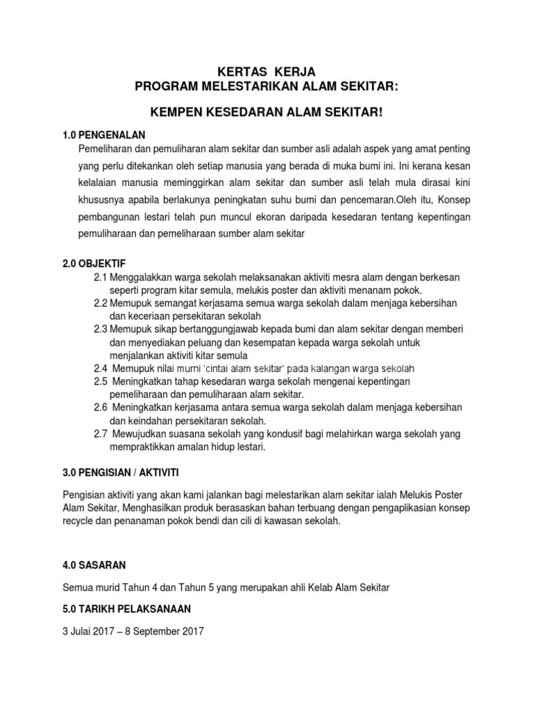 Kertas Kerja Lestari Pdf