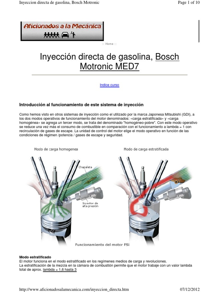 Inyeccion Bosch Motronic MED7 | PDF | Motores | Ingeniería mecánica