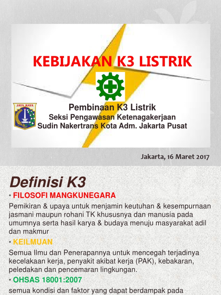 Kebijakan K3 Listrik 16 17 3 2017