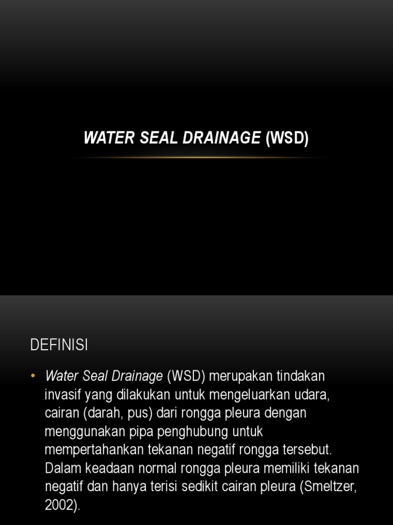 Water Seal Drainage (WSD) PDF