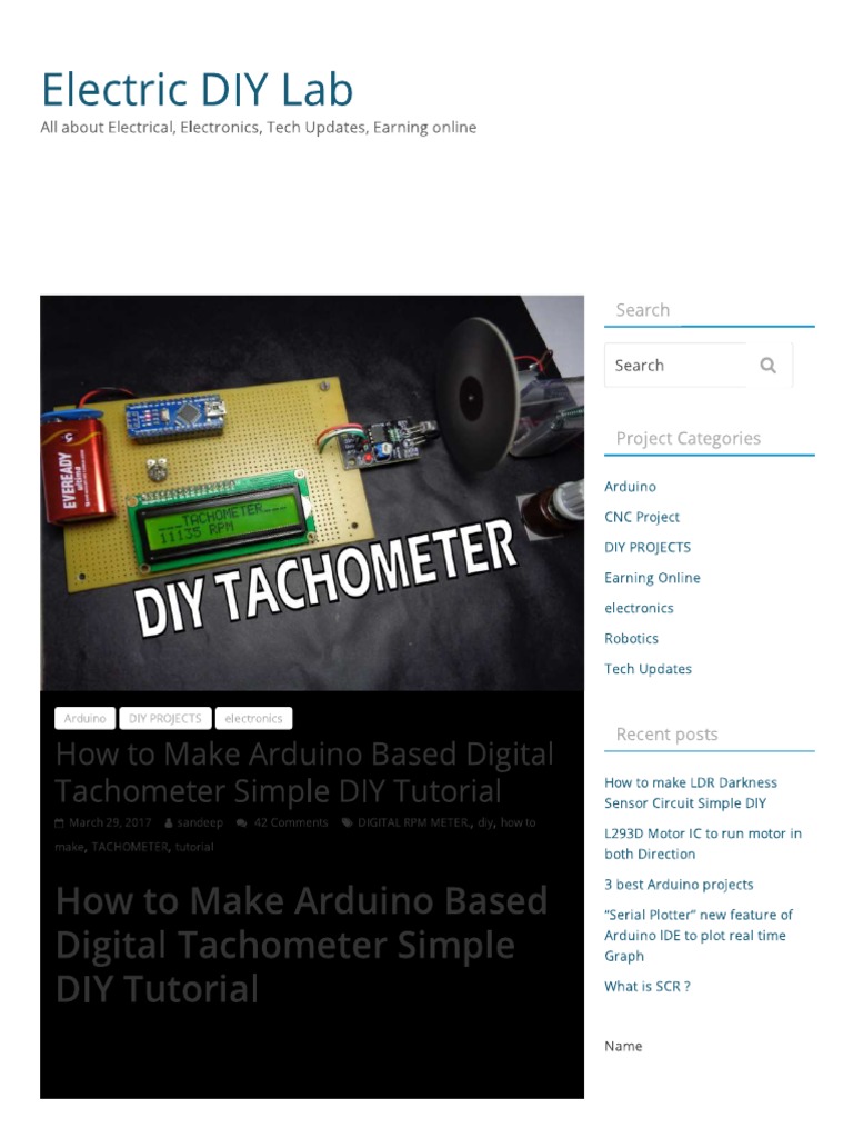 How To Make Digital Tachometer Using Arduino PDF