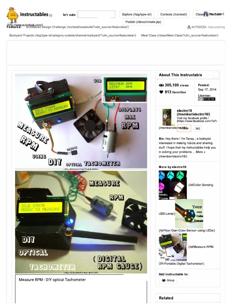 Diy-Making A Portable Digital Tachometer PDF Circuit Diagram