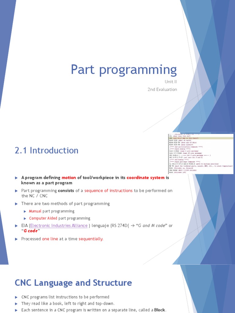 Part Programming: Unit II 2nd Evaluation | PDF | Numerical Control ...