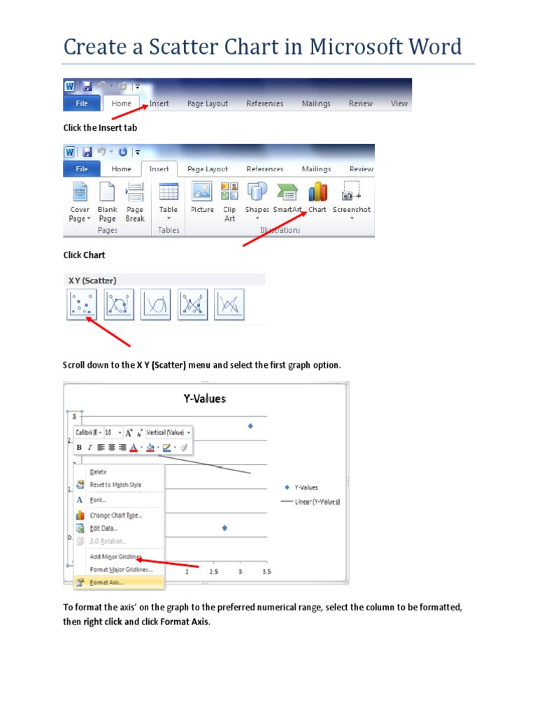 How To Create A Scatter Chart in Microsoft Word | PDF