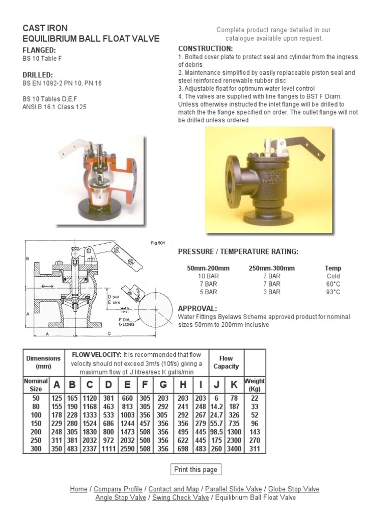 Equilibrium Ball Float Valve PDF PDF Valve Machines