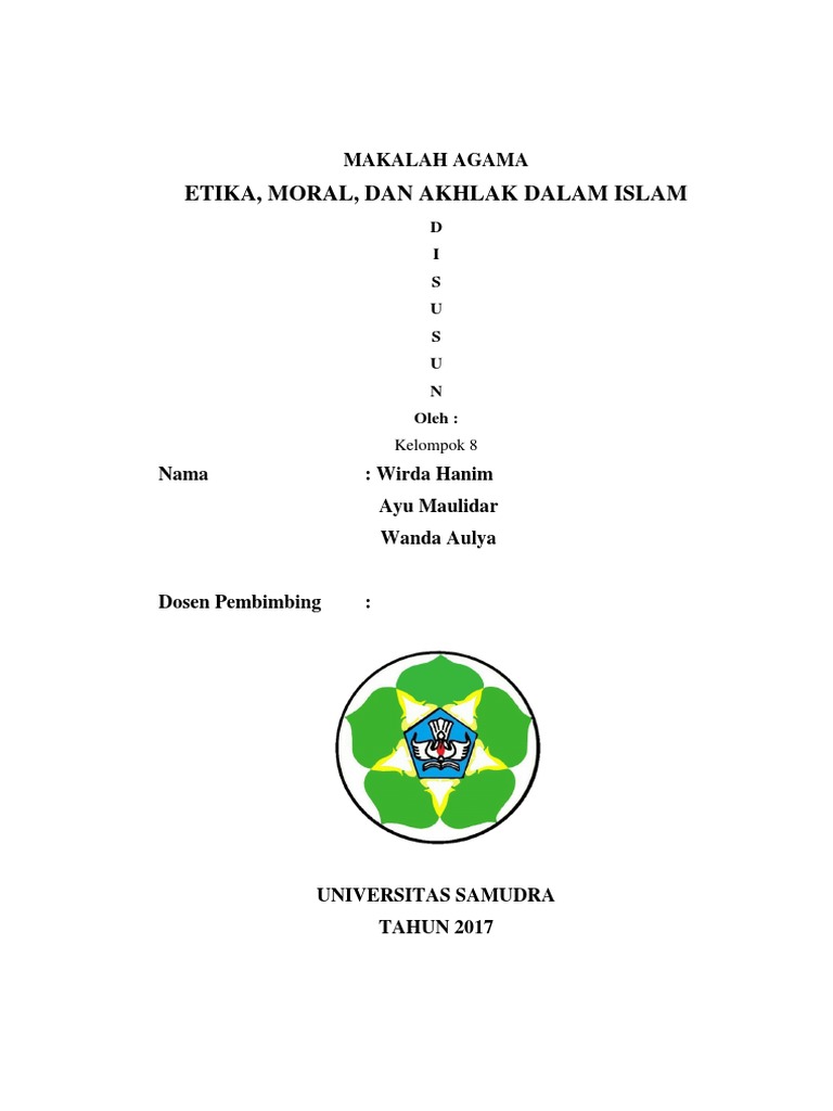 Etika Moral Dan Akhlak Dalam Islam