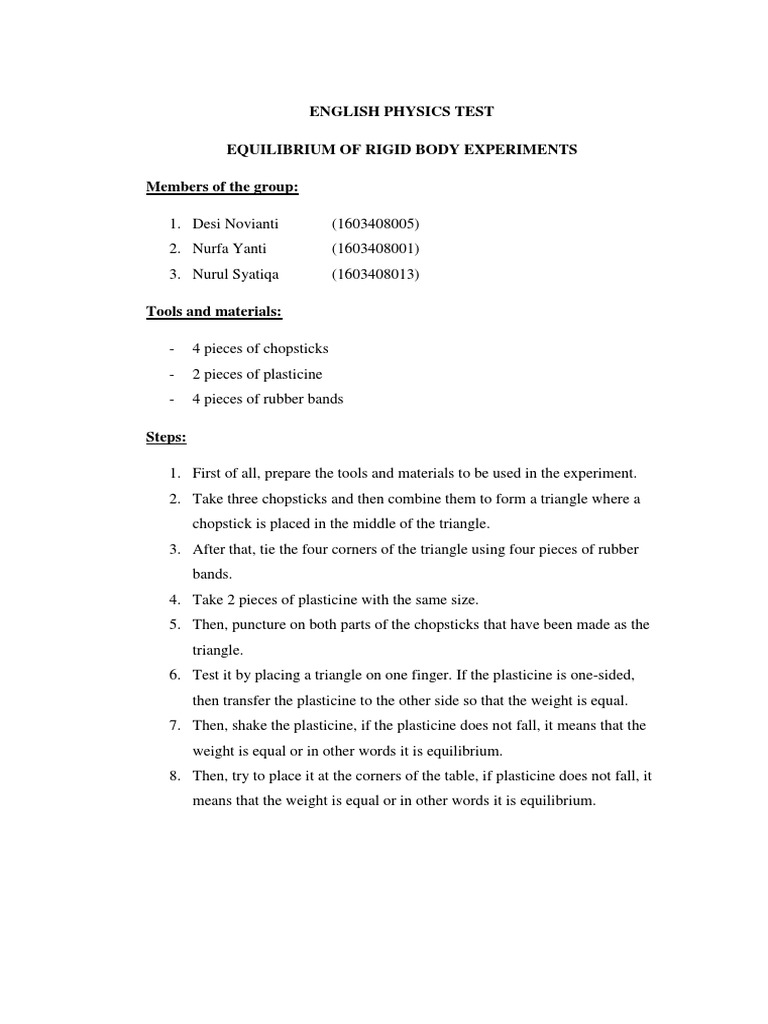 English Physics - Experiments | PDF | Mass | Physics